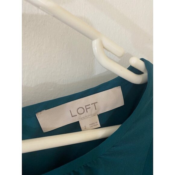 Loft Women's Green Slutter Sleeve Pull Over Dress - 2 - Picture 3 of 12